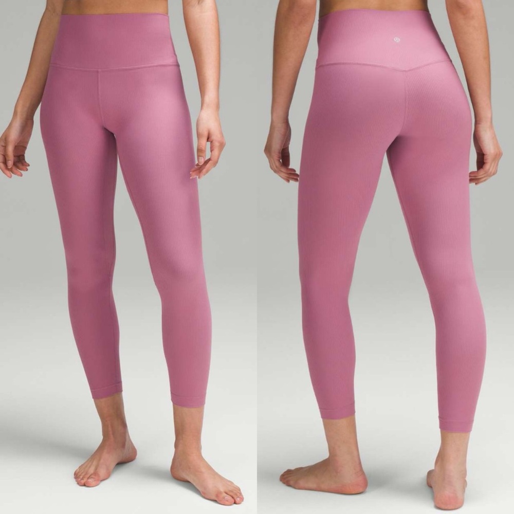 NEW Lululemon Align Ribbed High-Rise Pant 25" Velvet Dust Size 8